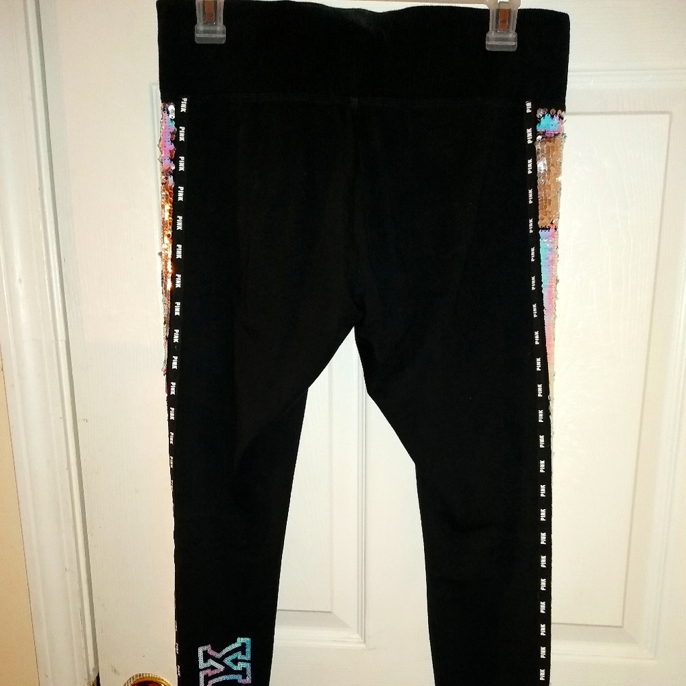 PINK sequin yoga pants